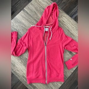 Red Champion Authentic Zippered Hoodie